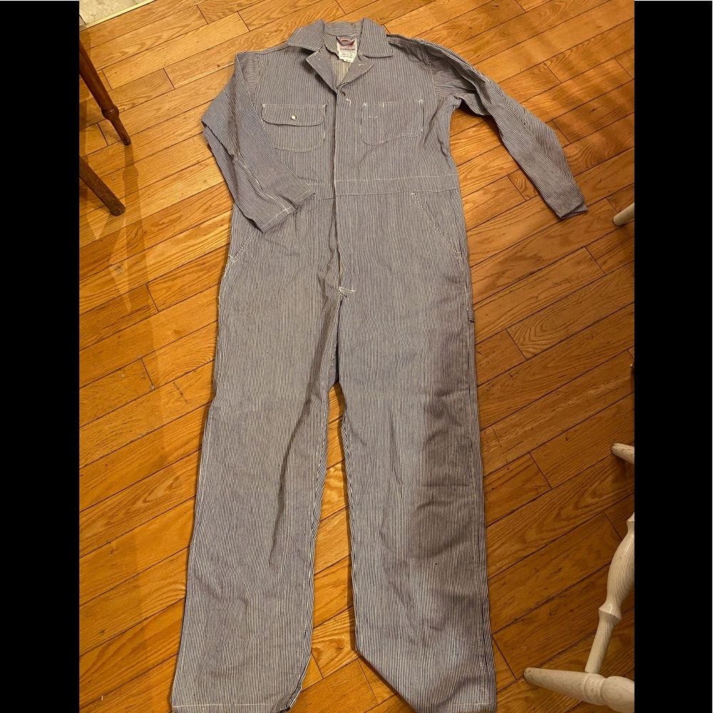 L/XL - Railroad Stripe Coveralls - Vintage